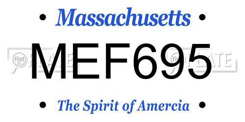 MEF695 Massachusetts License Plate