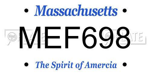 MEF698 Massachusetts License Plate