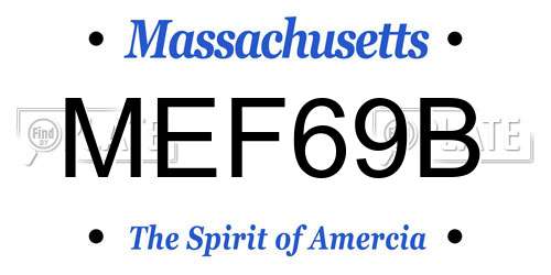 MEF69B Massachusetts License Plate