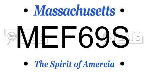 MEF69S Massachusetts License Plate