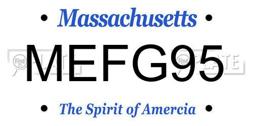 MEFG95 Massachusetts License Plate