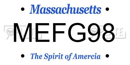 MEFG98 Massachusetts License Plate