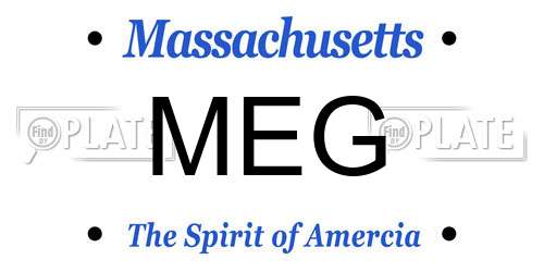 MEG Massachusetts License Plate