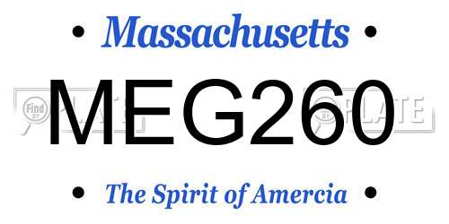 MEG260 Massachusetts License Plate