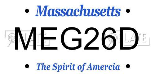 MEG26D Massachusetts License Plate
