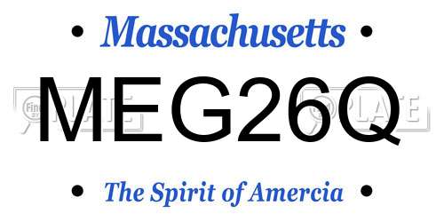 MEG26Q Massachusetts License Plate
