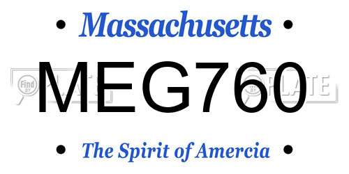 MEG760 Massachusetts License Plate