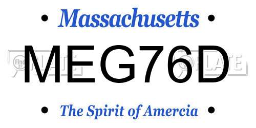 MEG76D Massachusetts License Plate