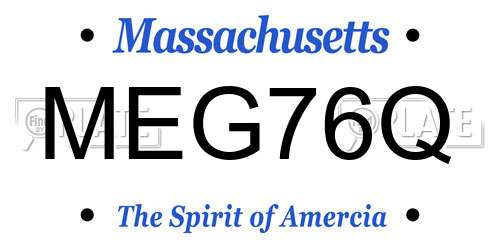 MEG76Q Massachusetts License Plate