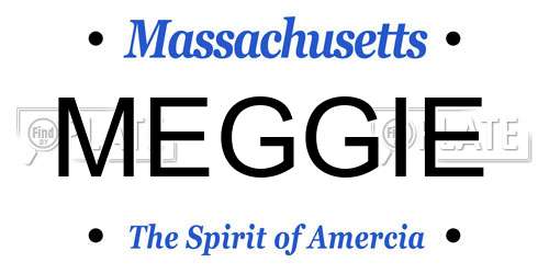 MEGGIE Massachusetts License Plate
