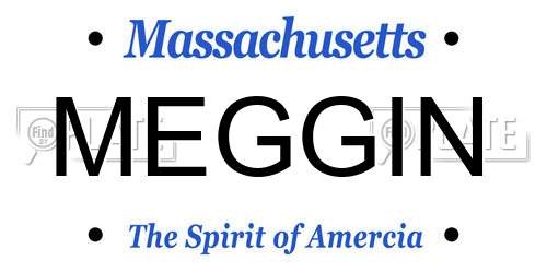 MEGGIN Massachusetts License Plate