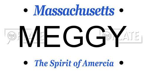 MEGGY Massachusetts License Plate