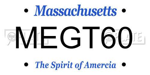 MEGT60 Massachusetts License Plate