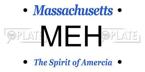 MEH Massachusetts License Plate