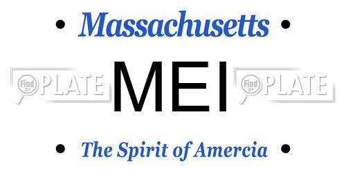 MEI Massachusetts License Plate