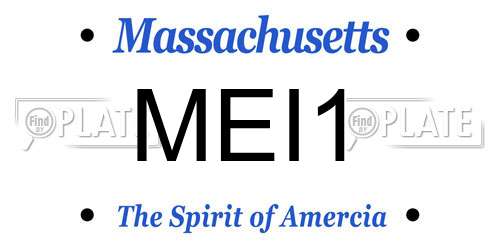 MEI1 Massachusetts License Plate