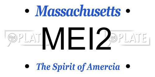 MEI2 Massachusetts License Plate