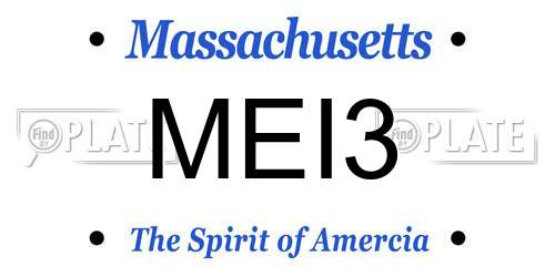 MEI3 Massachusetts License Plate