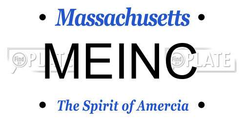 MEINC Massachusetts License Plate