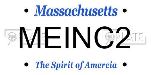 MEINC2 Massachusetts License Plate