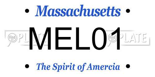 MEL01 Massachusetts License Plate