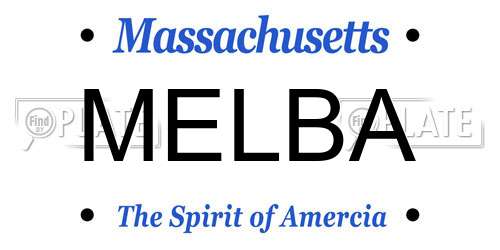 MELBA Massachusetts License Plate
