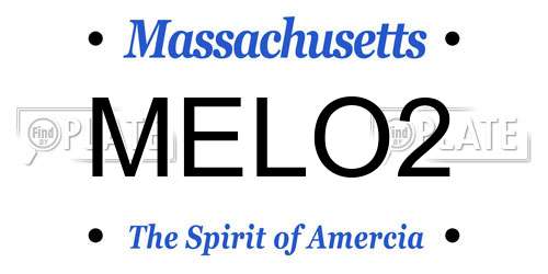 MELO2 Massachusetts License Plate