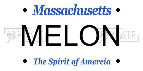 MELON Massachusetts License Plate