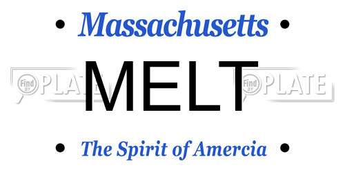 MELT Massachusetts License Plate