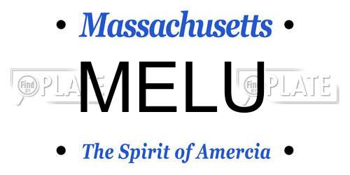 MELU Massachusetts License Plate