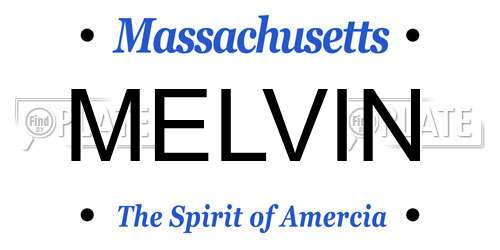 MELVIN Massachusetts License Plate