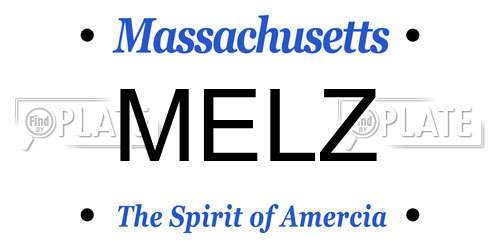 MELZ Massachusetts License Plate
