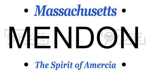 MENDON Massachusetts License Plate