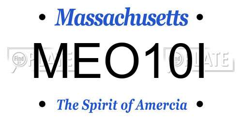 MEO10I Massachusetts License Plate