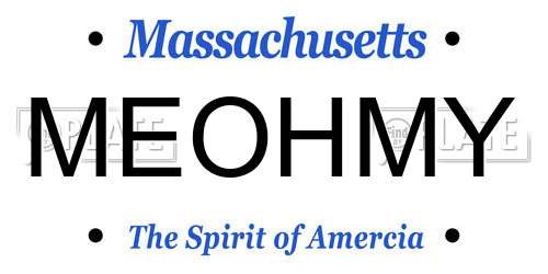 MEOHMY Massachusetts License Plate