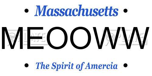 MEOOWW Massachusetts License Plate