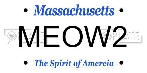 MEOW2 Massachusetts License Plate