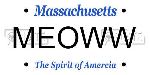 MEOWW Massachusetts License Plate