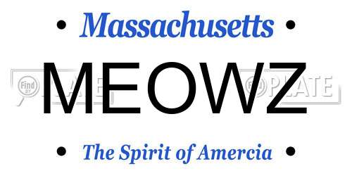 MEOWZ Massachusetts License Plate