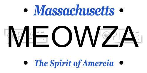 MEOWZA Massachusetts License Plate