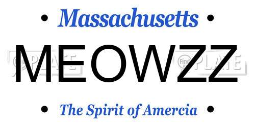 MEOWZZ Massachusetts License Plate