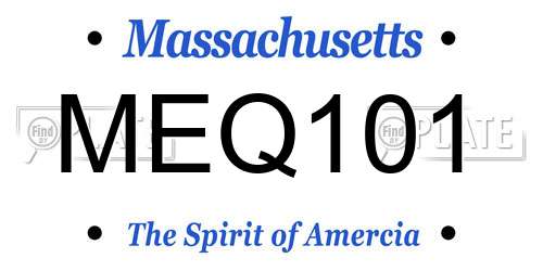 MEQ101 Massachusetts License Plate
