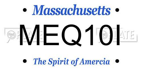 MEQ10I Massachusetts License Plate