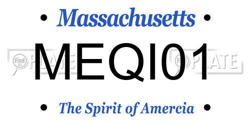 MEQI01 Massachusetts License Plate