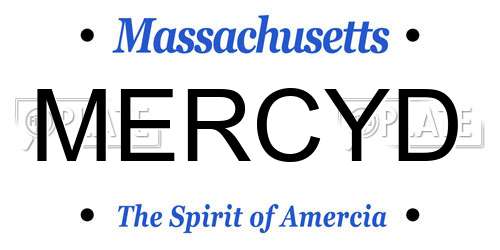 MERCYD Massachusetts License Plate