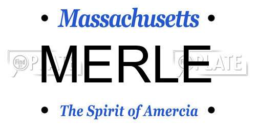 MERLE Massachusetts License Plate