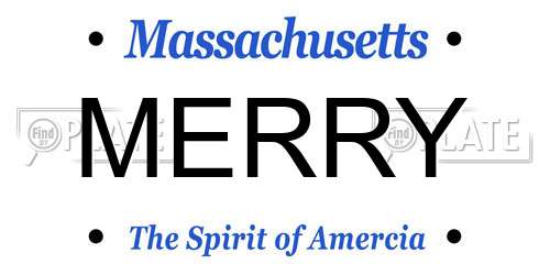 MERRY Massachusetts License Plate