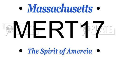 MERT17 Massachusetts License Plate