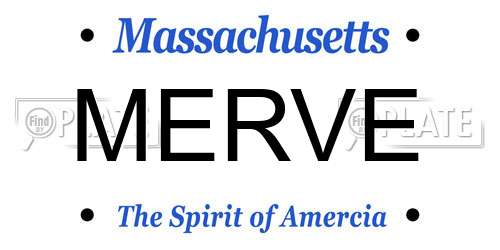 MERVE Massachusetts License Plate