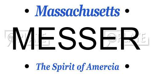 MESSER Massachusetts License Plate